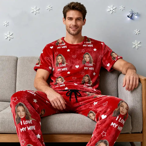 Custom Family Christmas Pajamas – Short Sleeve Flannel Matching Sleepwear