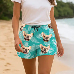 Pantalones cortos hawaianos con estampado personalizado: con tu mascota, tu pareja o tú mismo