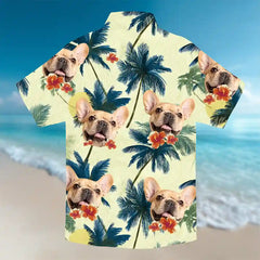 Camisa hawaiana personalizada con cara de mascota: camisa unisex para vacaciones de verano 