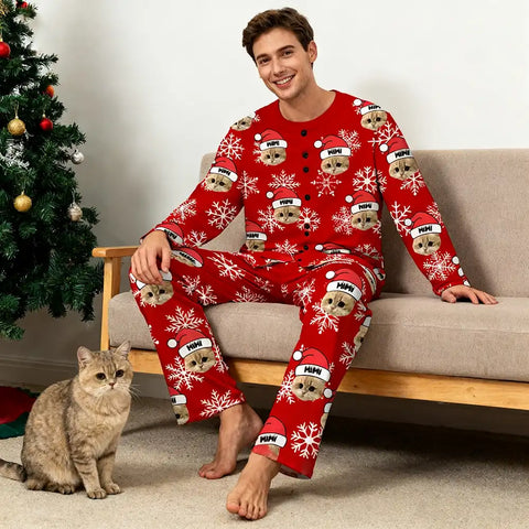 Personalized Family Photo Christmas Pajamas – Matching Sleepwear Set