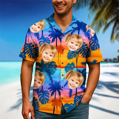 Camisa hawaiana personalizada: camisa de playa unisex con foto de mascota personalizada