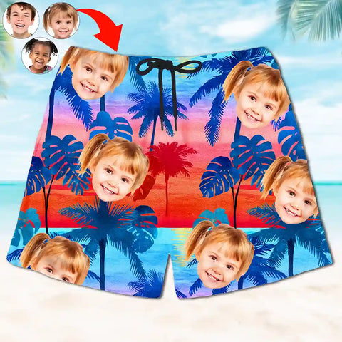 Personalized Hawaiian Shorts – Custom Face & Photo Unisex Beach Shorts