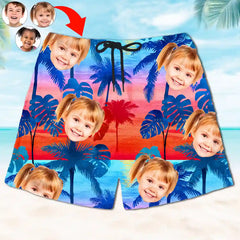 Shorts hawaianos personalizados: shorts de playa unisex con cara y foto personalizadas