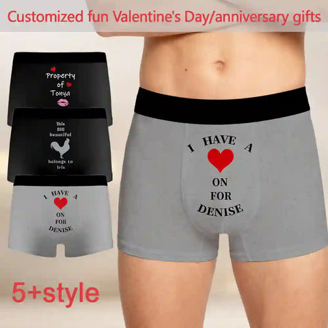 Funny Valentine’s Gift for Him – Personalized Photo Men’s Boxer Briefs