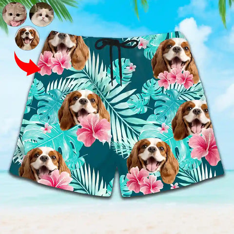 Personalized Face Hawaiian Shorts – Funny Custom Vacation Outfit