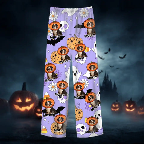 Custom Halloween Pet Pajamas – Personalized Sleepwear with Dog or Cat Photo & Name