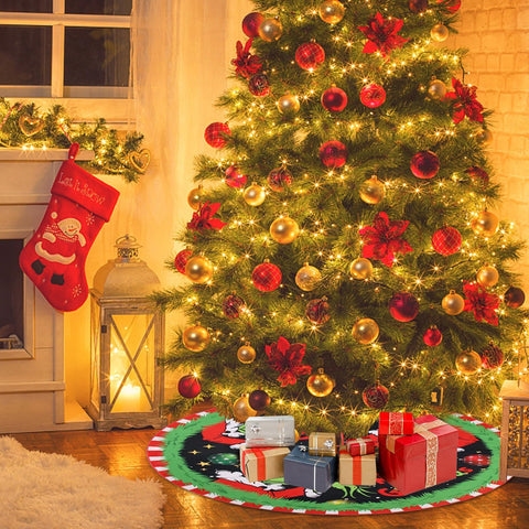 48 Inch Christmas Tree Skirt Collar – Soft Farmhouse Holiday Decor for Christmas Tree & Party Decoration