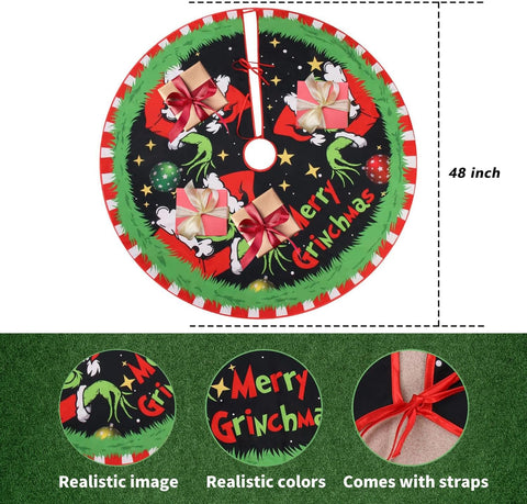 48 Inch Christmas Tree Skirt Collar – Soft Farmhouse Holiday Decor for Christmas Tree & Party Decoration