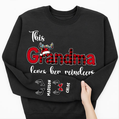This Mom Loves Her Reindeers -Custom Christmas Sweatshirt with Kids' Names