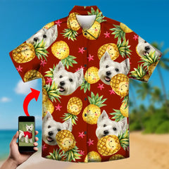 Camisa hawaiana con la cara de tu mascota: ¡lista para las vacaciones! 