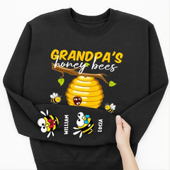 Personalized Grandma’s Honey Bees Sweatshirt with Names on Sleeves