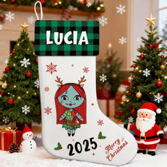 Personalized Christmas Stockings with Cartoon Characters - Gifts with Custom Names for Kids