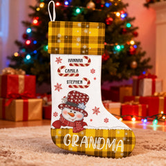 Snowman Nana Children's Candy Cane - Personalized Christmas Stockings, Christmas Gifts for Grandma, Mom and Family
