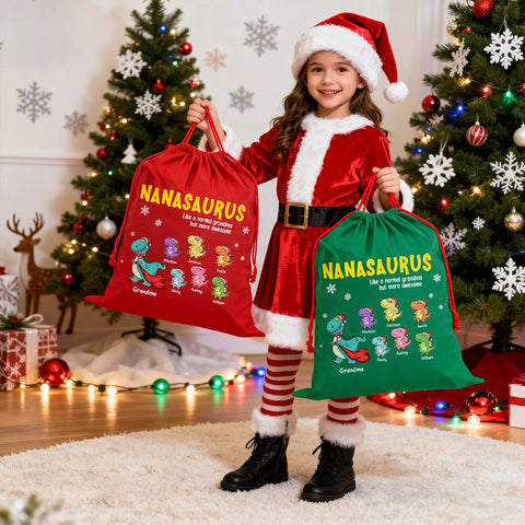 Custom Nanasaurus gift bags with your grandchild's name