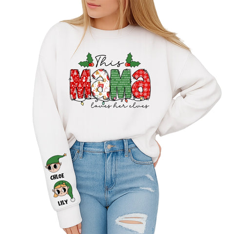 This Mum Loves Her Elves– personalizing Christmas sweatshirts with characters and children's names