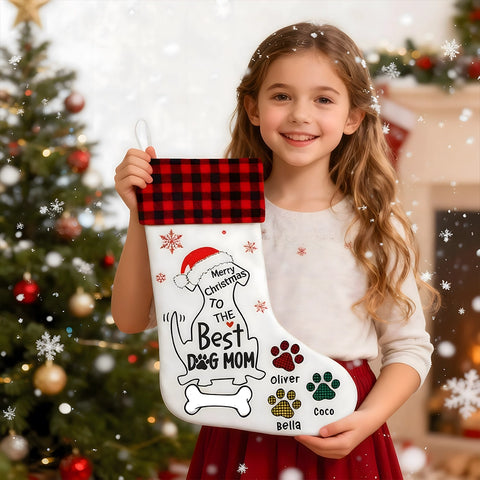 Personalized Dog Mom Christmas Stockings - Customize Pet Name and Quantity