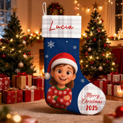 Personalized Photo Christmas Stockings - Christmas Gifts for Mom, Dad, Siblings, Kids