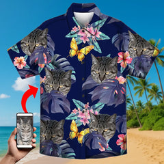 Camisa hawaiana personalizada con cara de mascota: ¡Diseñada para disfrutar del sol y la diversión! 
