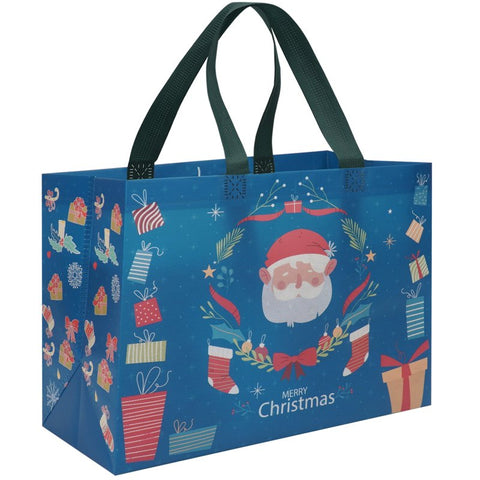 Large Reusable Christmas Gift Bags – Non-Woven Tote Bags for Xmas Party, New Year Gifts & Holiday Shopping (12.8"×9.8"×6.7")