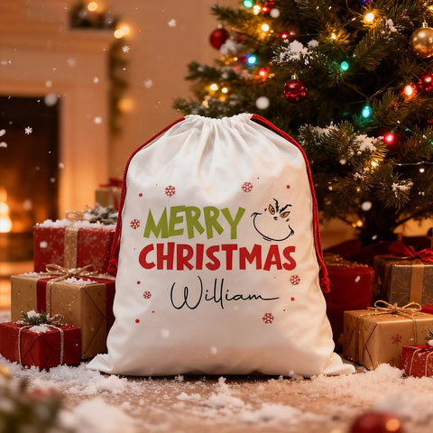 Personalized Christmas Gift Bag with Name | Custom Holiday Gift Bag