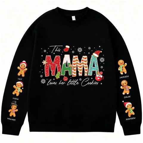 This Mom Loves Her Little Cookies – personalized gingerbread kids sweatshirts