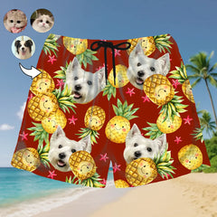 Pantalones cortos hawaianos con la cara de tu mascota: ¡listos para las vacaciones!