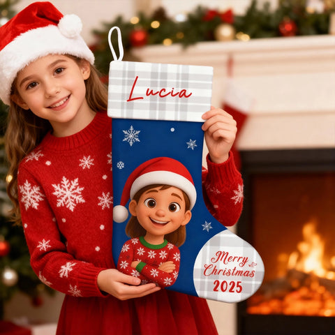 Personalized Photo Christmas Stockings - Christmas Gifts for Mom, Dad, Siblings, Kids