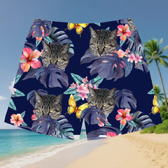 Pantalones cortos hawaianos personalizados con cara de mascota: hechos para el sol y la diversión