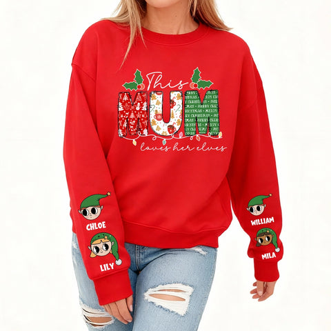 This Mum Loves Her Elves– personalizing Christmas sweatshirts with characters and children's names