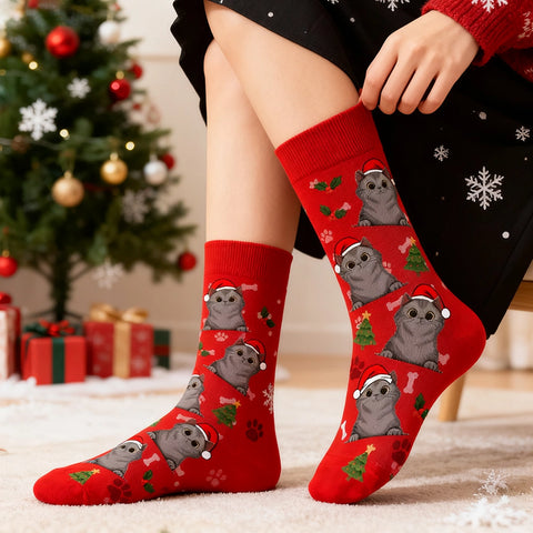 Custom Christmas cat stockings - choose a cute cat