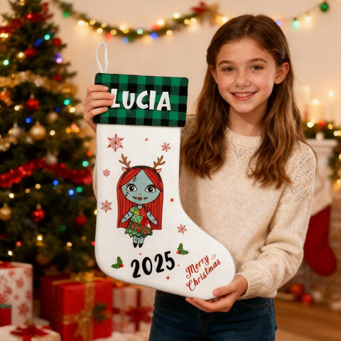 Personalized Christmas Stockings with Cartoon Characters - Gifts with Custom Names for Kids