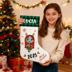 Personalized Christmas Stockings with Cartoon Characters - Gifts with Custom Names for Kids