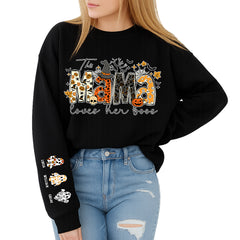 Custom Halloween Mama Sweatshirt, Halloween Mom Gift, Personalized Spooky Mama，Custom Name Halloween