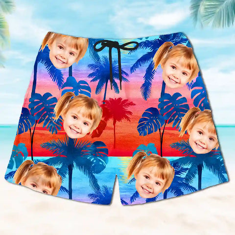 Personalized Hawaiian Shorts – Custom Face & Photo Unisex Beach Shorts