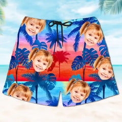 Shorts hawaianos personalizados: shorts de playa unisex con cara y foto personalizadas