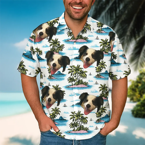 Photo Pet Print Hawaiian Shirt – Personalized Unisex Vacation Shirt