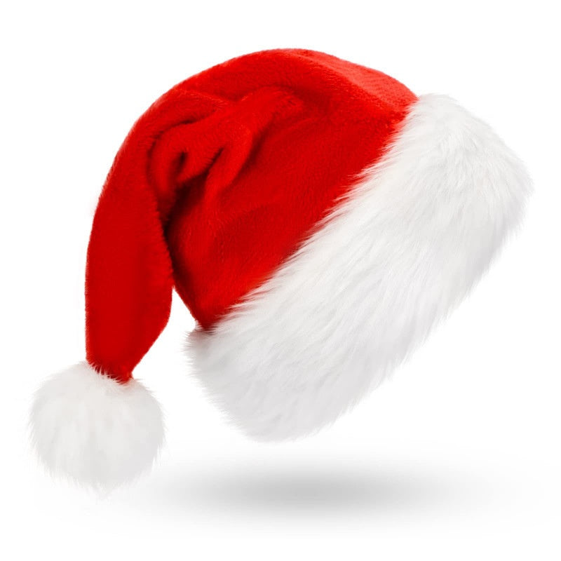 Classic Velvet Christmas Santa Hat – Unisex Holiday Santa Claus Hat for Party & New Year