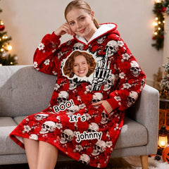 Custom Respectfully Middle Finger Blanket Hoodie – Personalized Photo &amp; Name