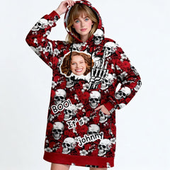 Custom Respectfully Middle Finger Blanket Hoodie – Personalized Photo &amp; Name