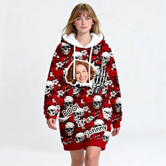 Custom Respectfully Middle Finger Blanket Hoodie – Personalized Photo &amp; Name
