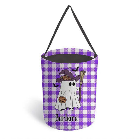 Personalized Kids Halloween Candy Bucket – Trick or Treat Bag with Monogram