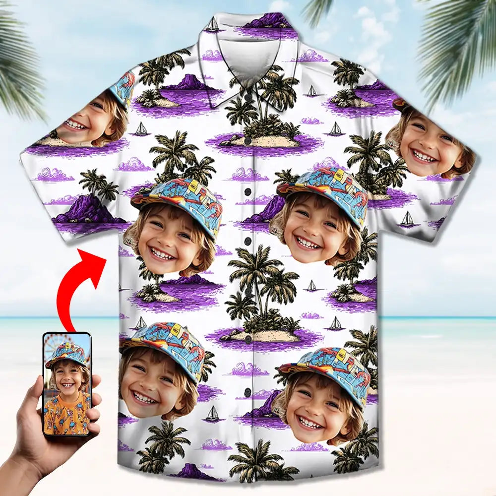 Camisa hawaiana con foto de mascota - Camisa unisex personalizada para vacaciones 
