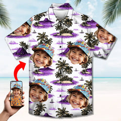 Camisa hawaiana con foto de mascota - Camisa unisex personalizada para vacaciones 