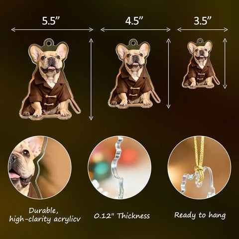 Personalized Acrylic Christmas Ornament with Custom Cat or Dog Photo