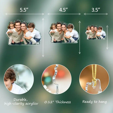 Personalized Acrylic Christmas Ornament with Custom Family Photo