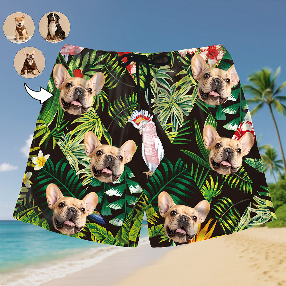 Shorts personalizados con caras divertidas: estilo tropical para la playa