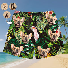 Shorts personalizados con caras divertidas: estilo tropical para la playa