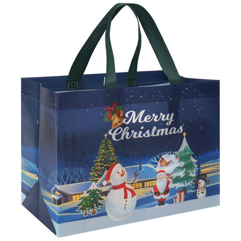 Large Reusable Christmas Gift Bags – Non-Woven Tote Bags for Xmas Party, New Year Gifts & Holiday Shopping (12.8"×9.8"×6.7")