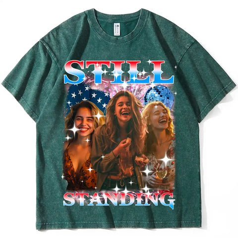 T-shirt humoristique personnalisé du 4 juillet avec votre visage – T-shirt vintage des années 80 et 90 pour le jour de l'indépendance des États-Unis 