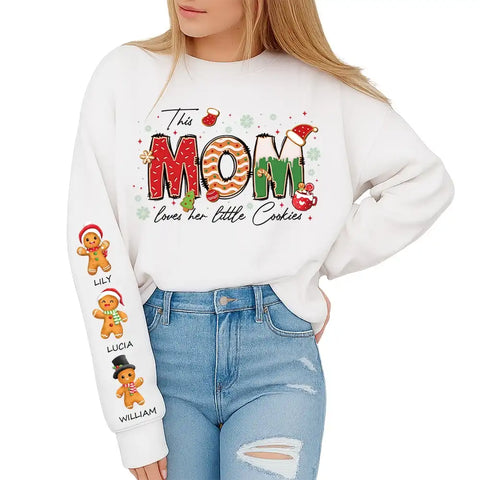 This Mom Loves Her Little Cookies – personalized gingerbread kids sweatshirts